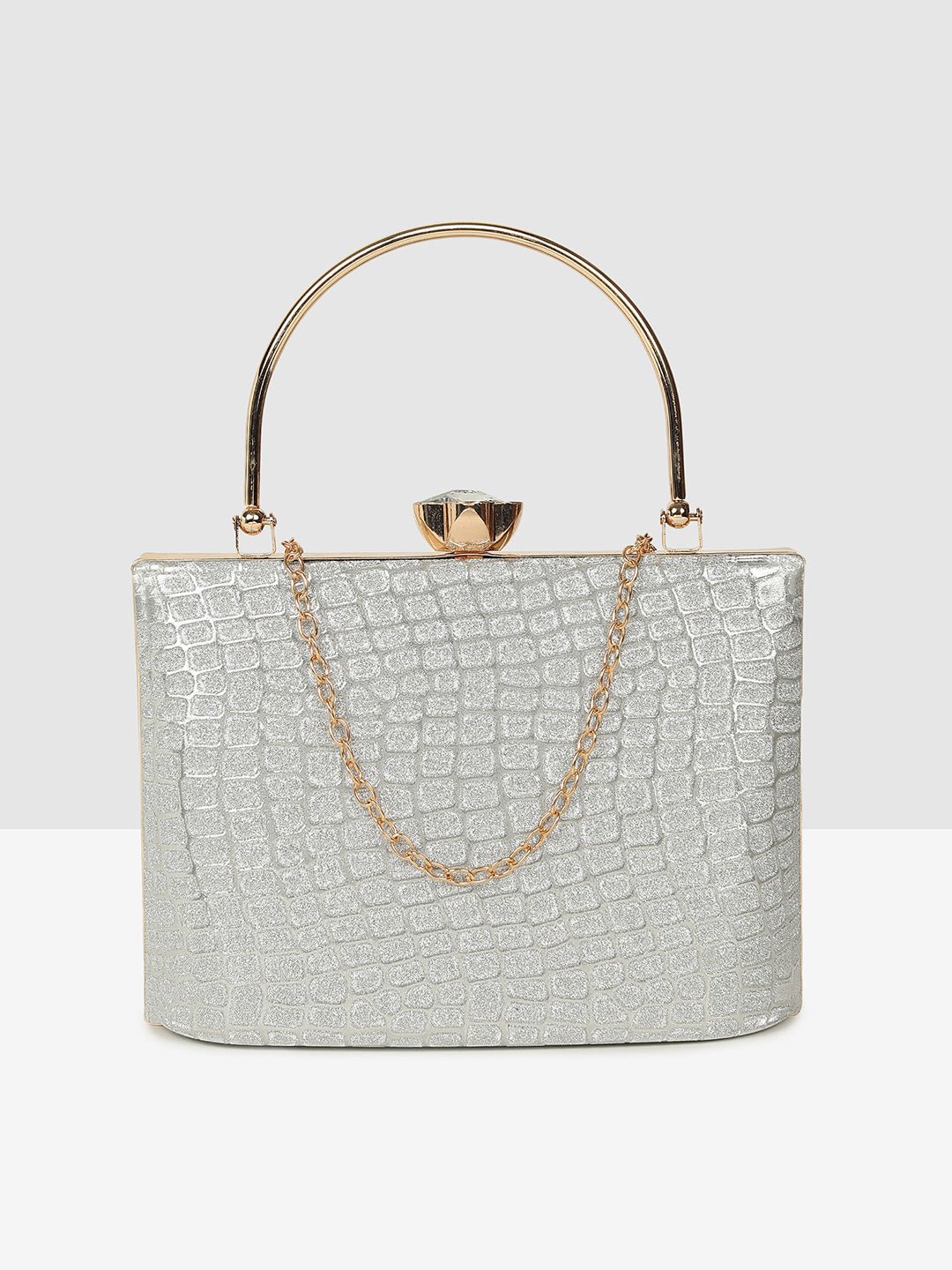 Elegant Ladies Handbag Silver Purse for Weddings & Parties