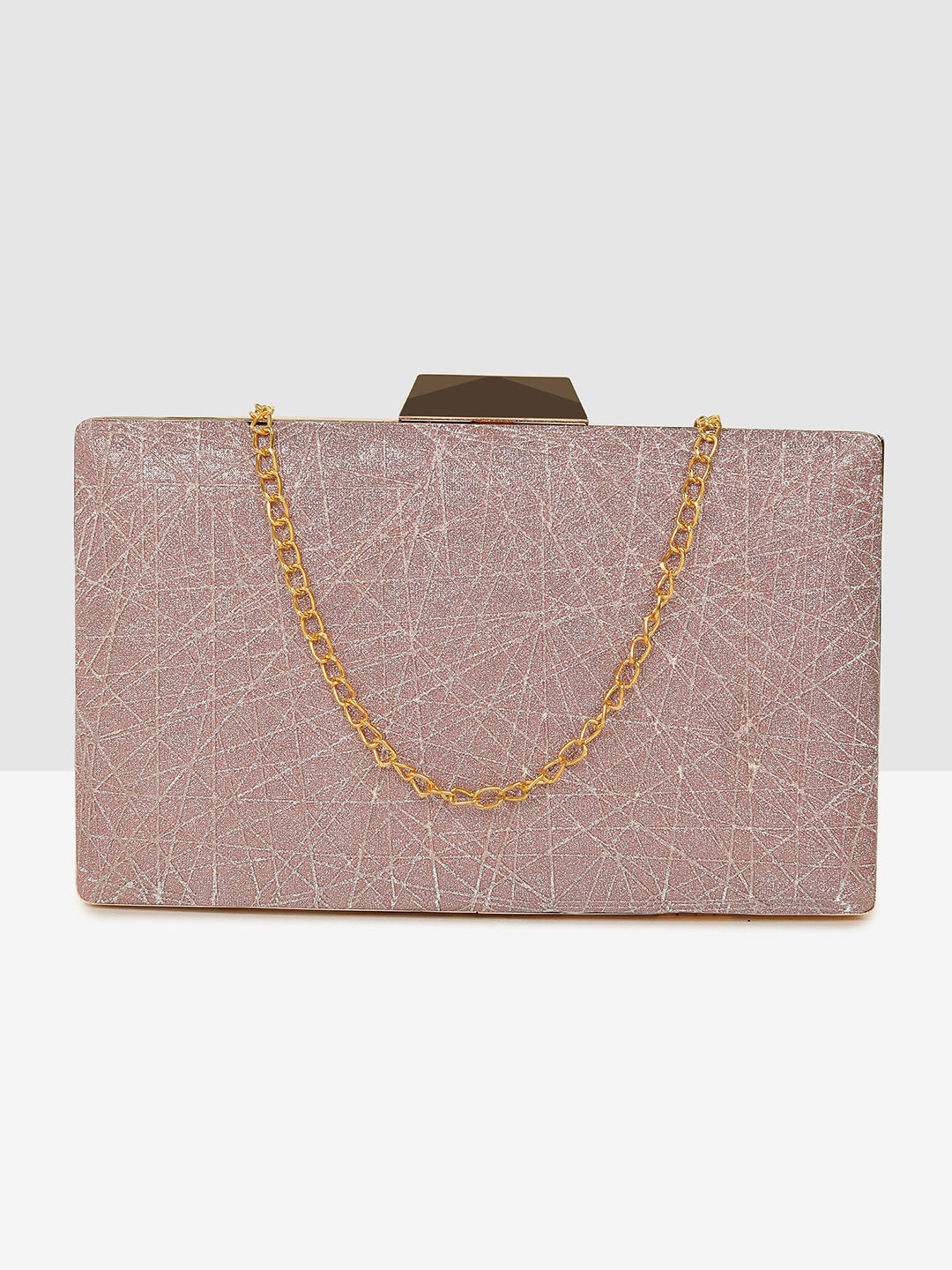 Pink Sparkle Frame Clutch