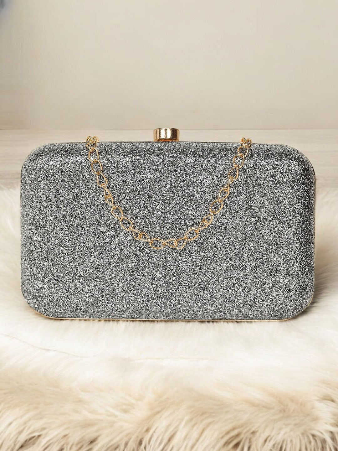 Sparkling Silver Luxe Clutch