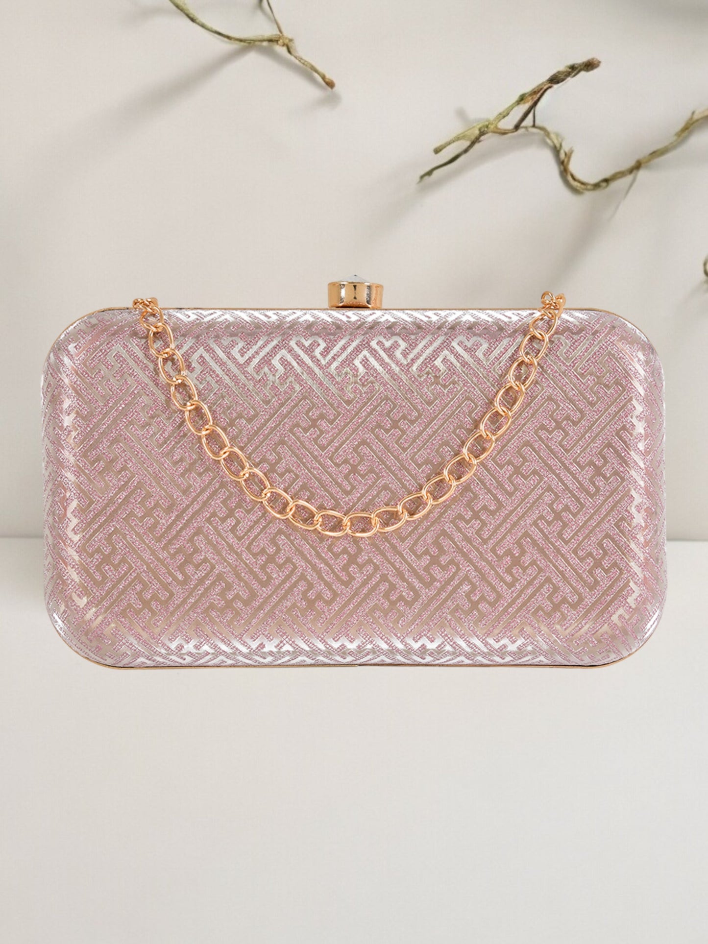 Pink Sparkle Box Clutch