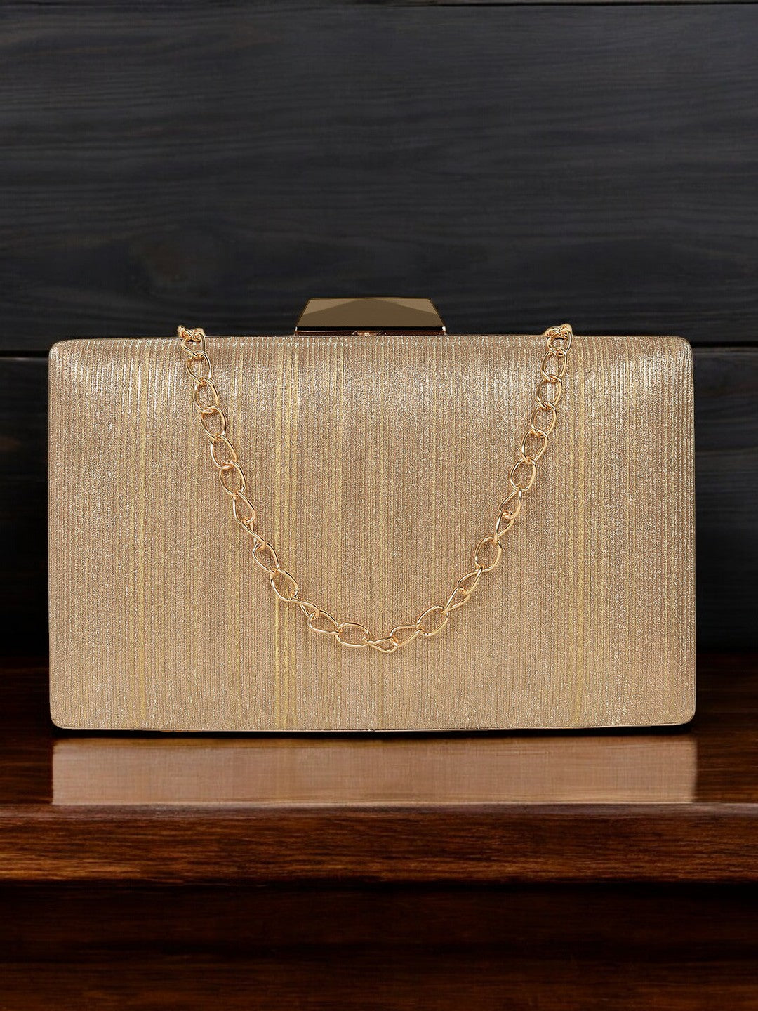 Radiant Gold Elegance Clutch