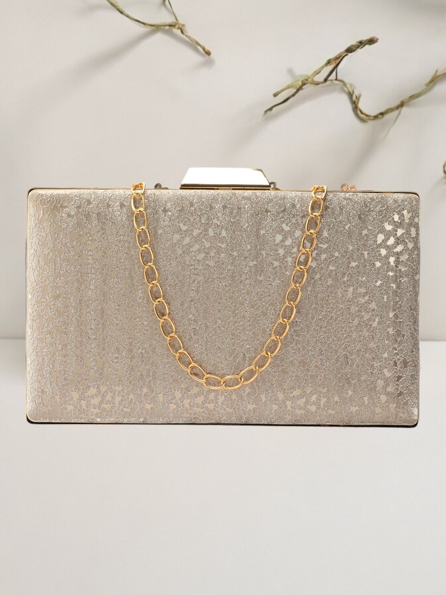 Golden Purse with Embellishments and Embroidery