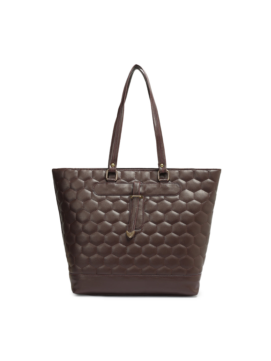 Crusset Womens Coffe Brown Embossed Tote Bag Stylish Handbag & Shoulder Bag CH20774