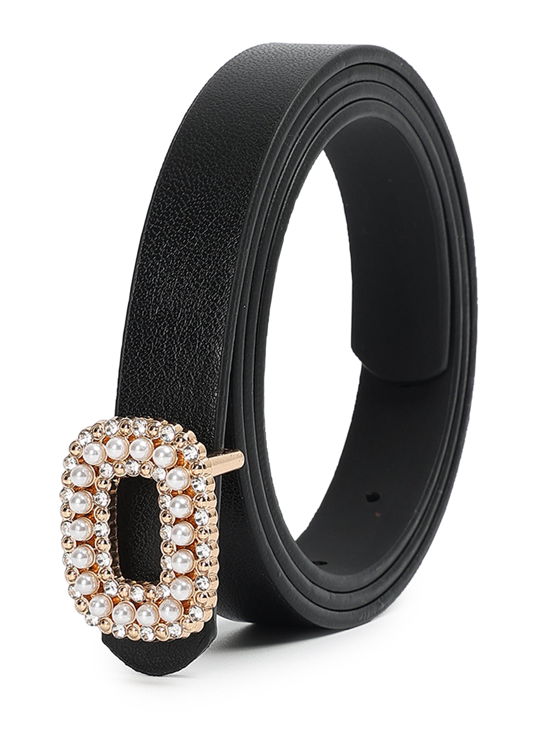 CRUSSET Women PU Embellished Belt With Push Pin ClosureQA5584