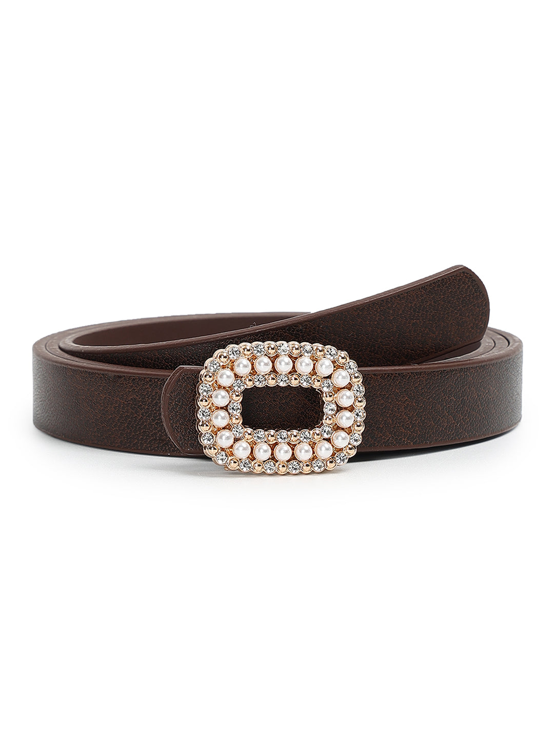 CRUSSET Women Textured PU Slim Belt QA5583