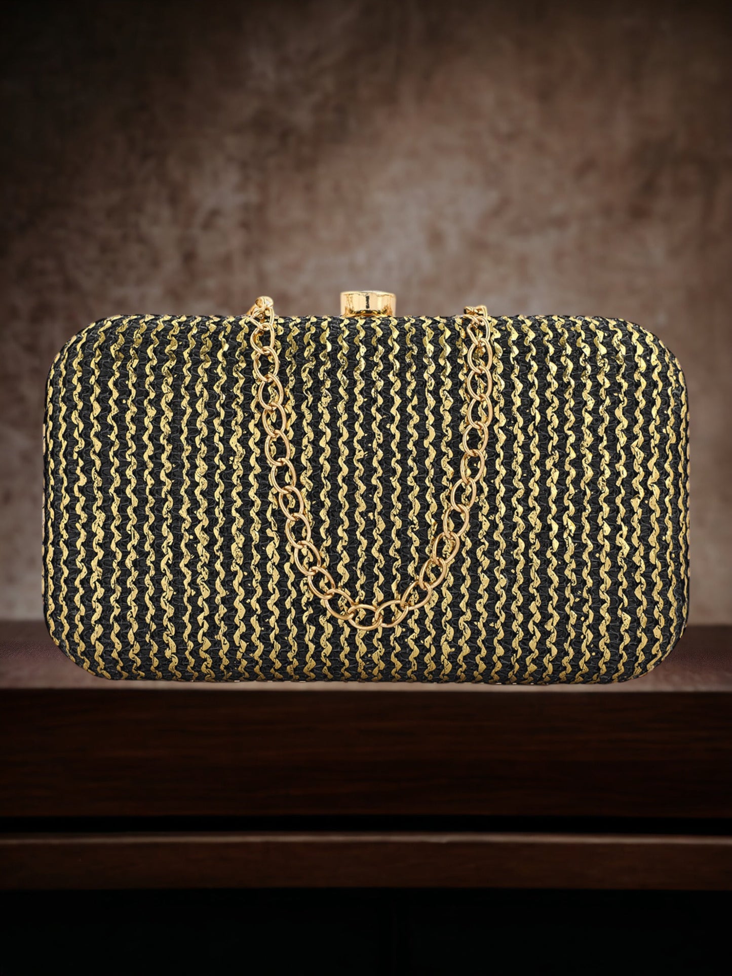 Black Purse with Embellishments and Embroidery