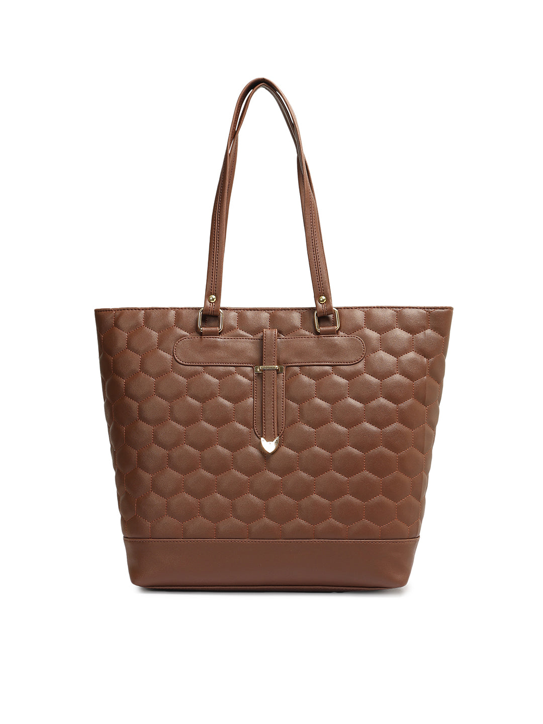 Crusset Womens Brown Embossed Tote Bag Stylish Handbag & Shoulder Bag CH20773