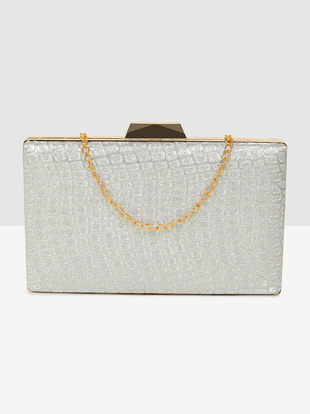 Ladies Silver Clutch