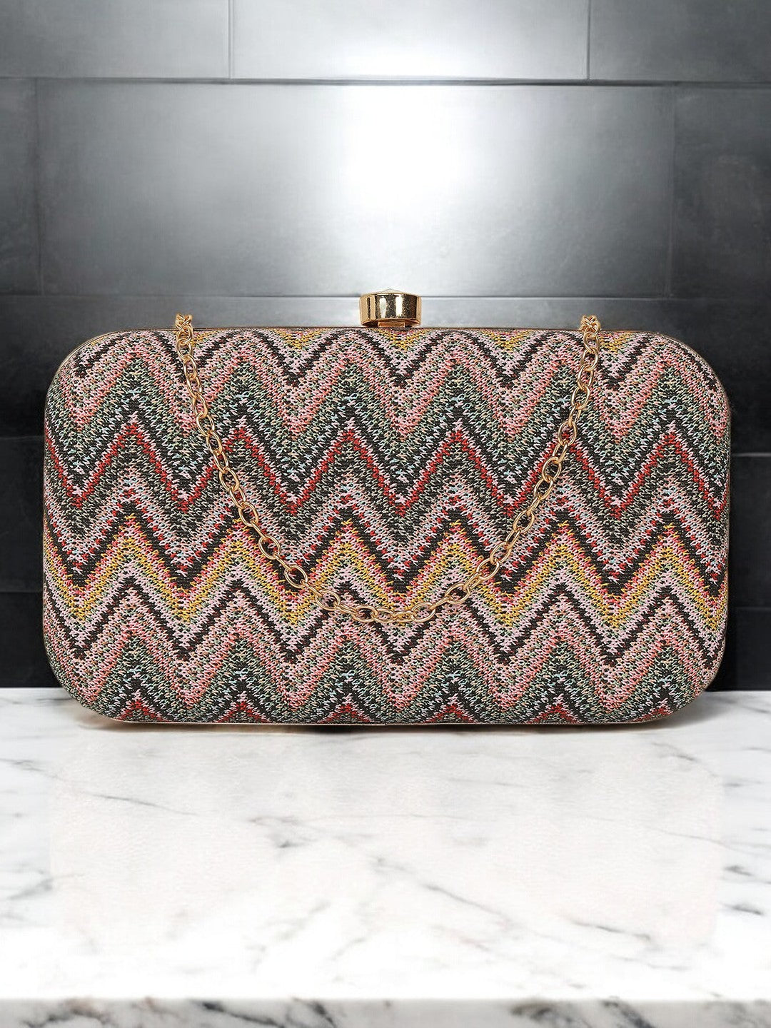 Multi-Color Chic Frame Clutch