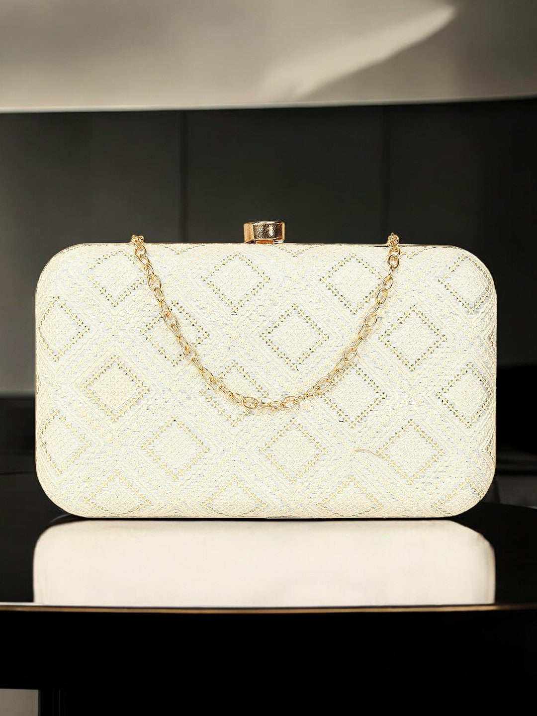 Pure Elegance White Clutch
