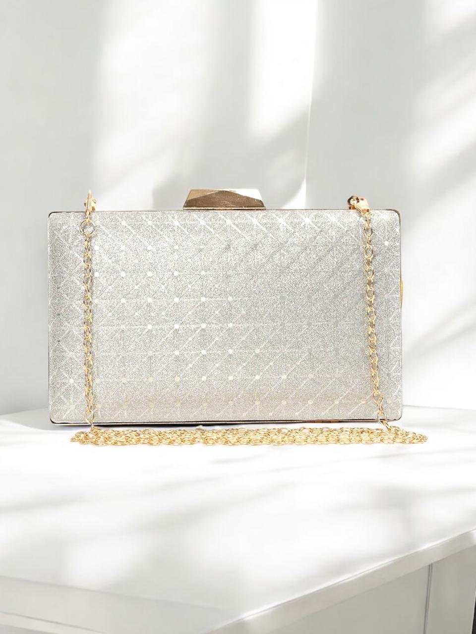 Crusset Textured Box Clutch With Shoulder StrapCL20781