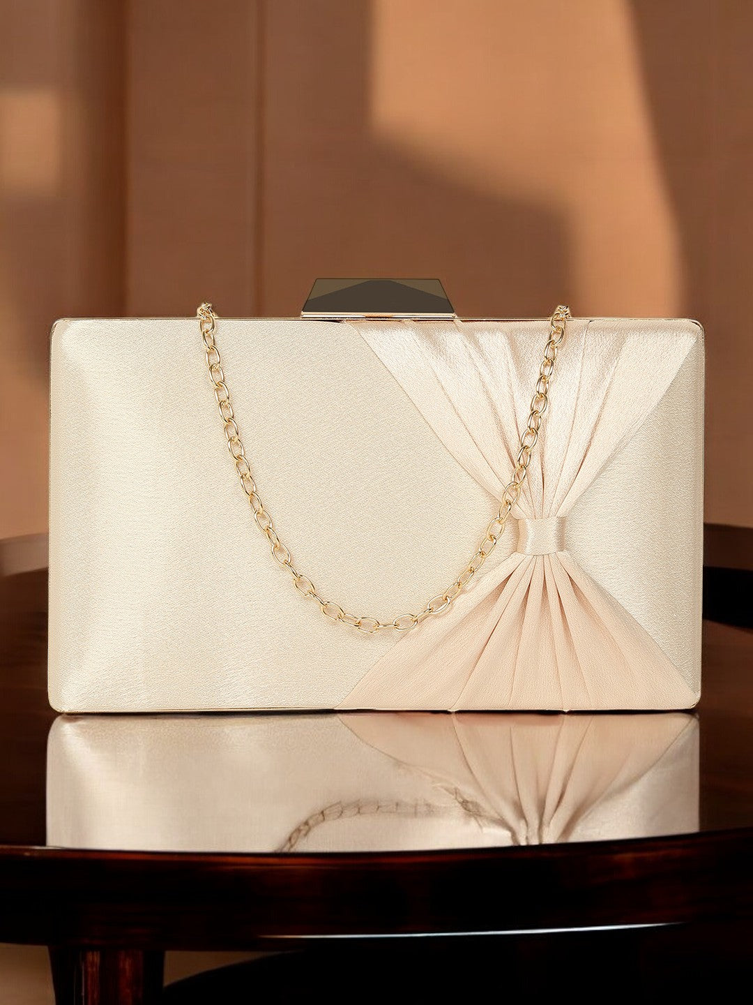 Peach Perfect Bow Clutch