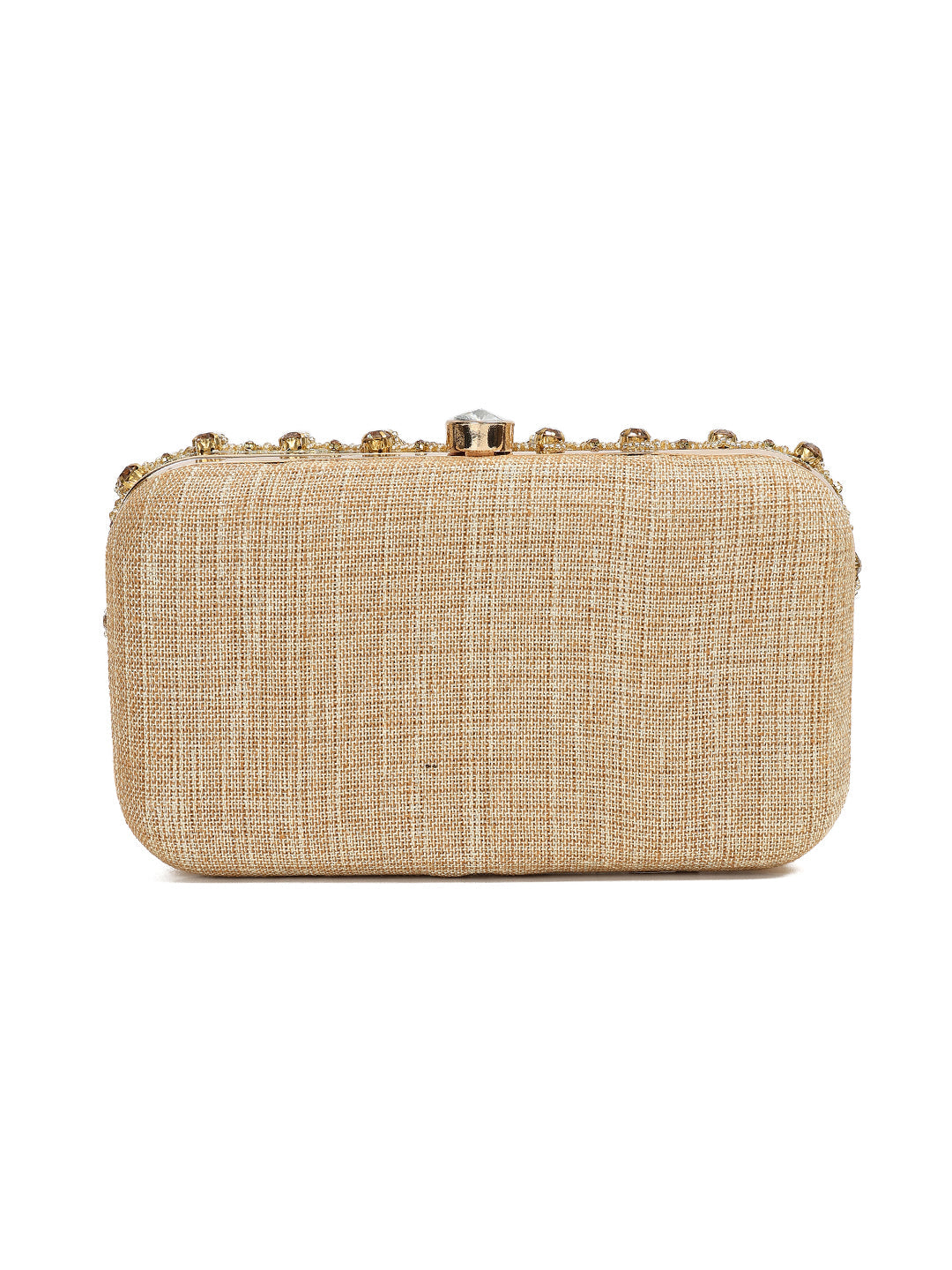 Crusset Embellished Box Clutch With Shoulder StrapCL20775