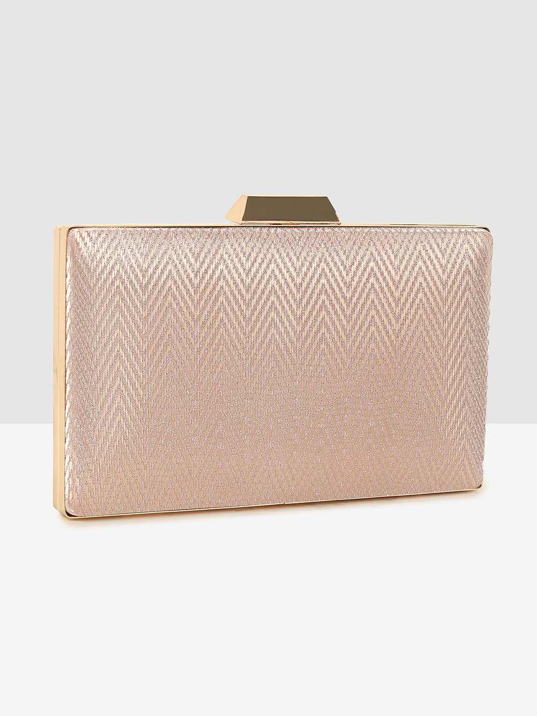 Ladies Silver Sparkle Frame Clutch