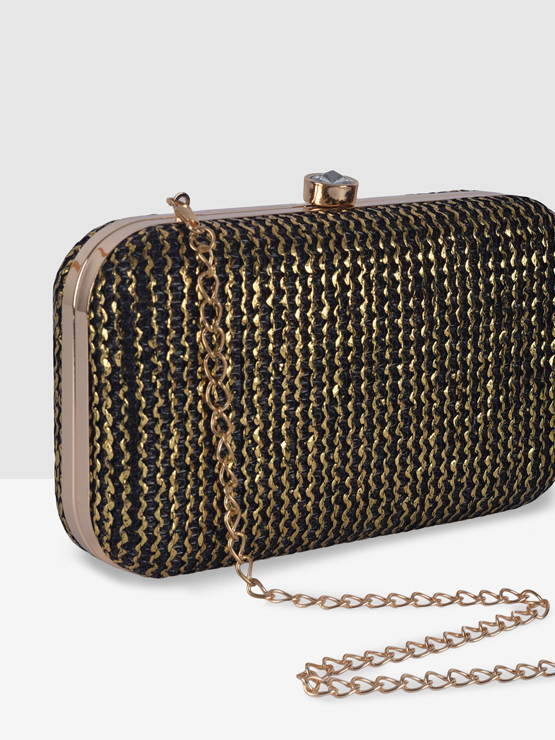 Black Purse with Embellishments and Embroidery