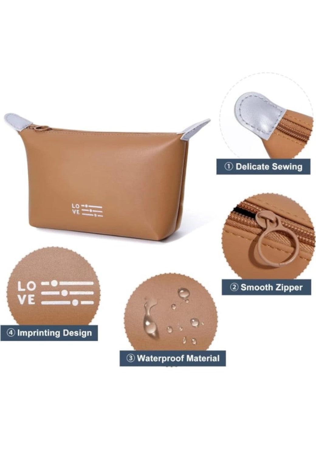 CRUSSET Unisex Set of 2 Solid Waterproof Pouches Travel AccessoryCL20746