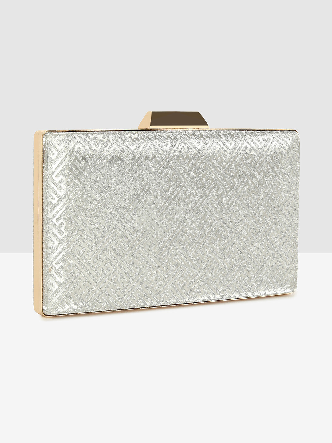 Silver Glam Frame Clutch