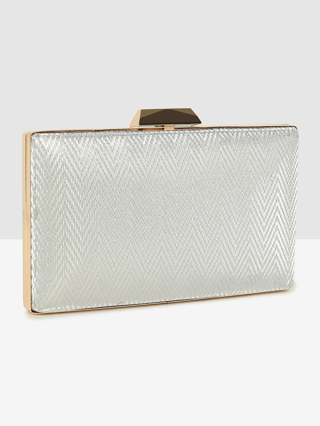 Silver Glitz Frame Clutch