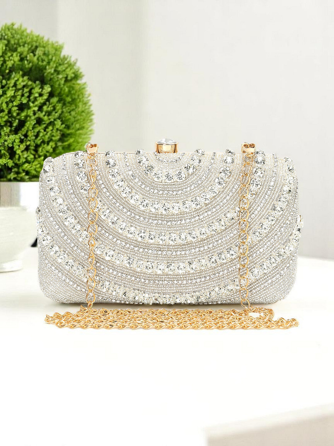 Crusset Embellished Box ClutchCL20773