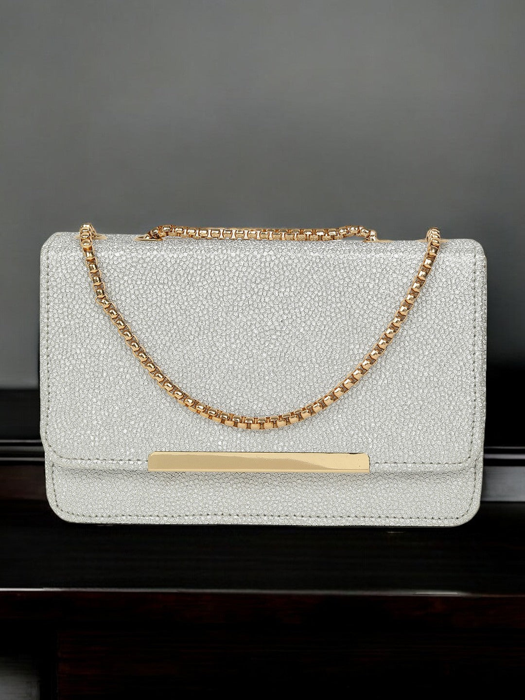 Silver Elegant Evening Clutch