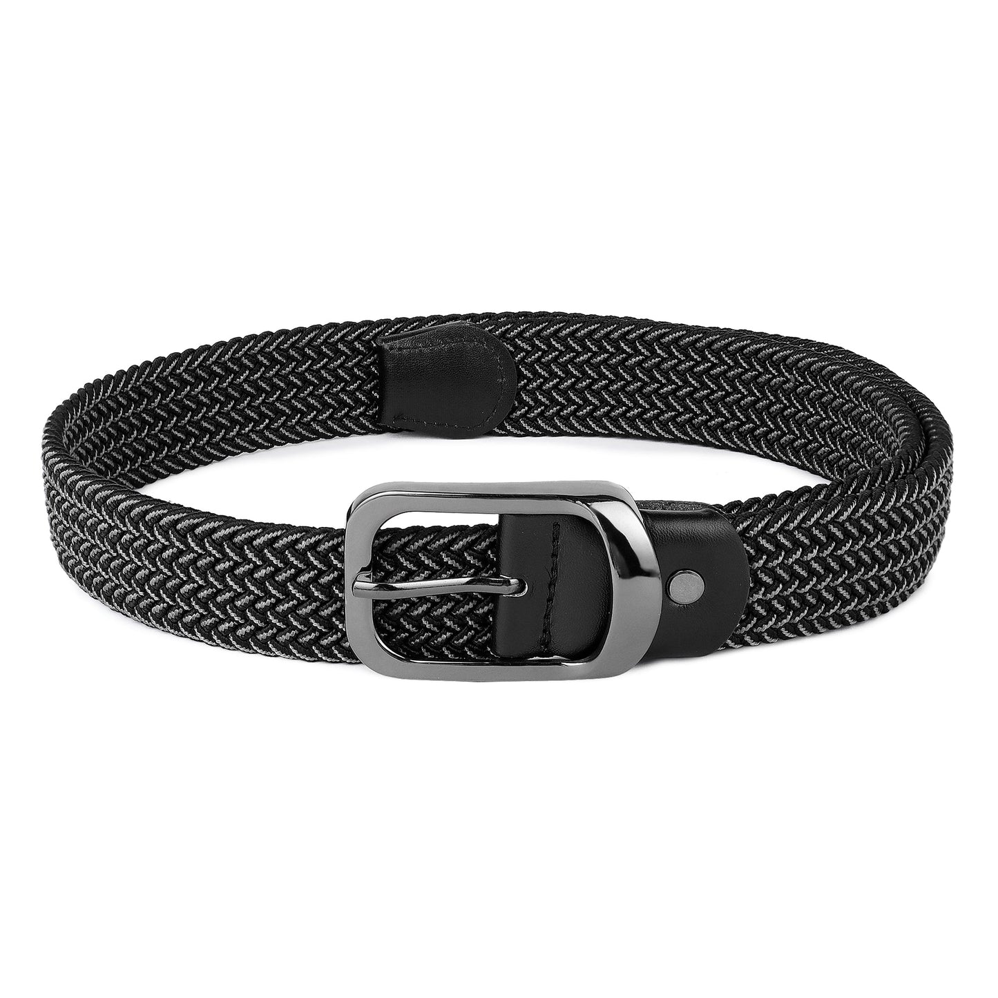 CRUSSET Unisex Black Mix Braided BeltCI5618