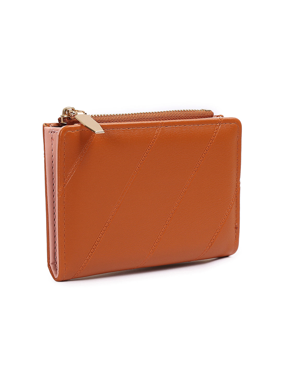 Crusset Wallet for Women – PU Ladies Purse with Button Closure | Two Fold Textured Women’s Wallet CW20762