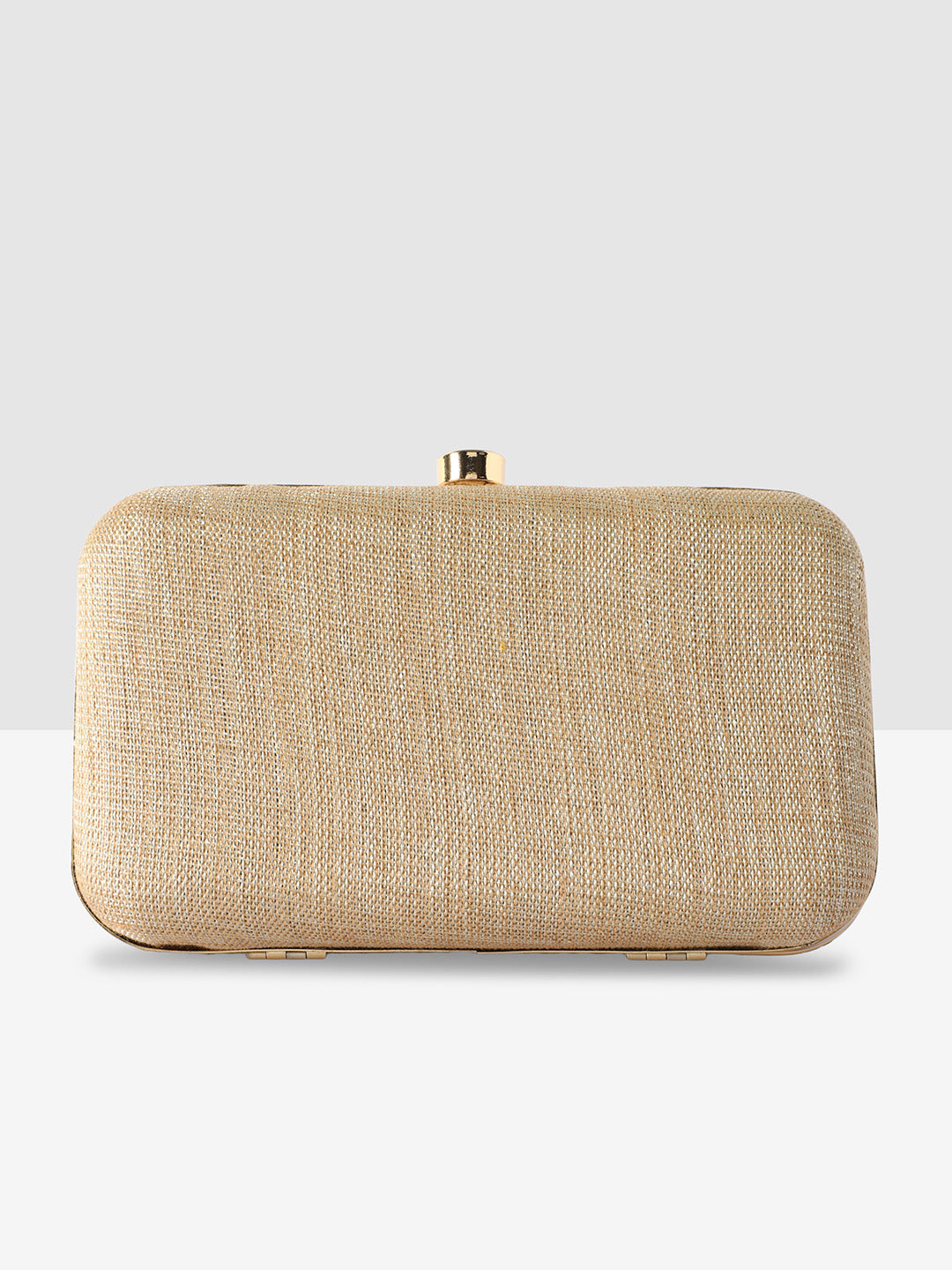 Golden Purse with Circular Multi-Shell Embellishments and Embroidery