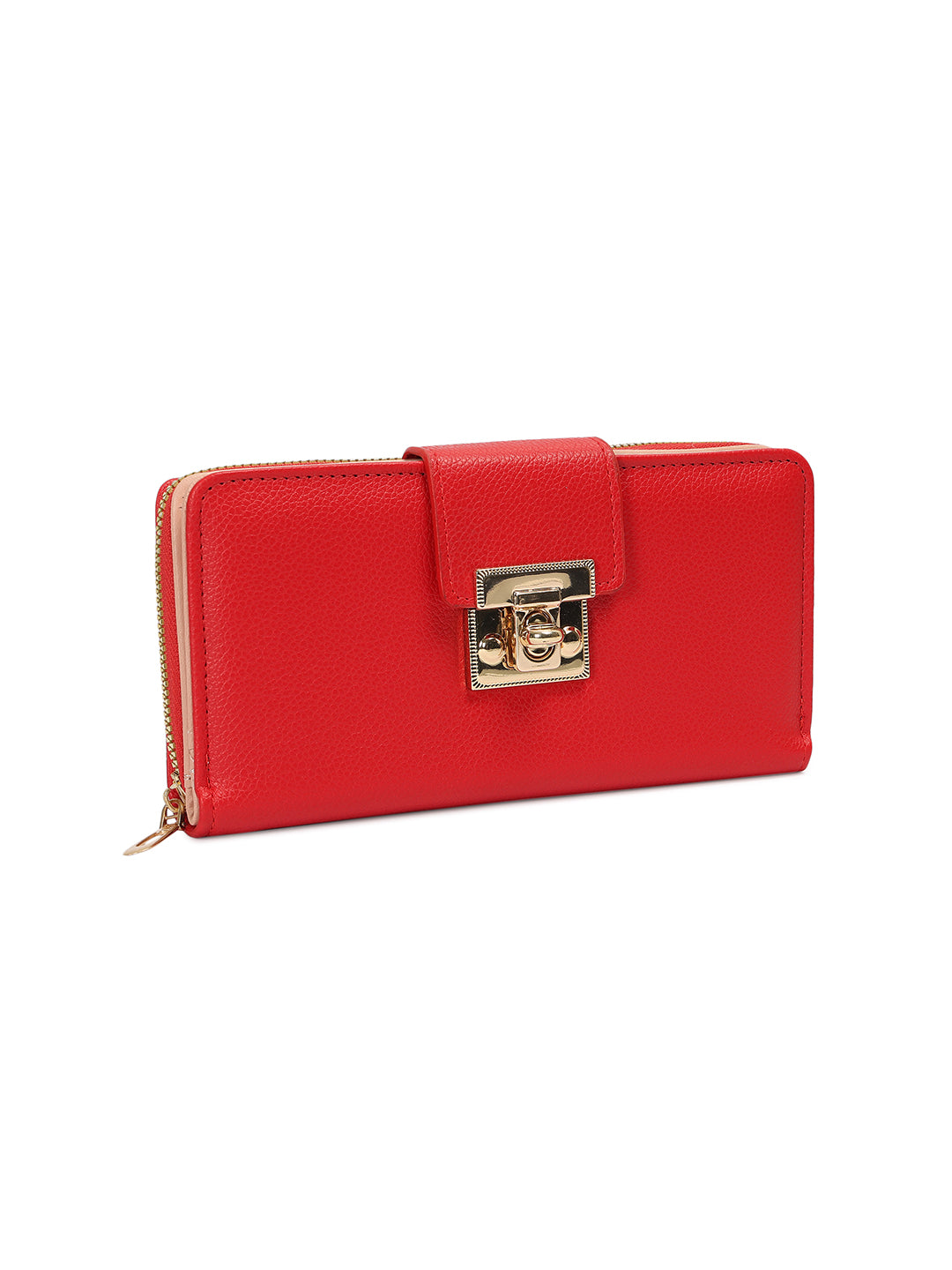 Crusset Wallet for Women – PU Ladies Purse with Button Closure | Large Two Fold Textured Women’s Wallet CW20760