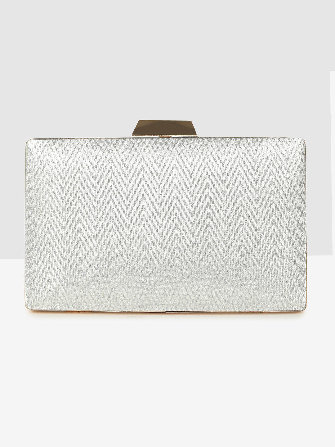Ladies Silver Purse Handbag with Detachable Chain Sling Strap