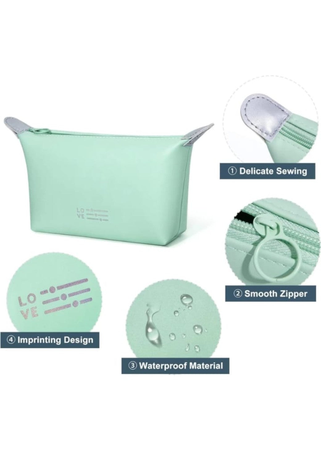 CRUSSET Unisex Solid Waterproof Vanity Pouch Travel AccessoryCL20740