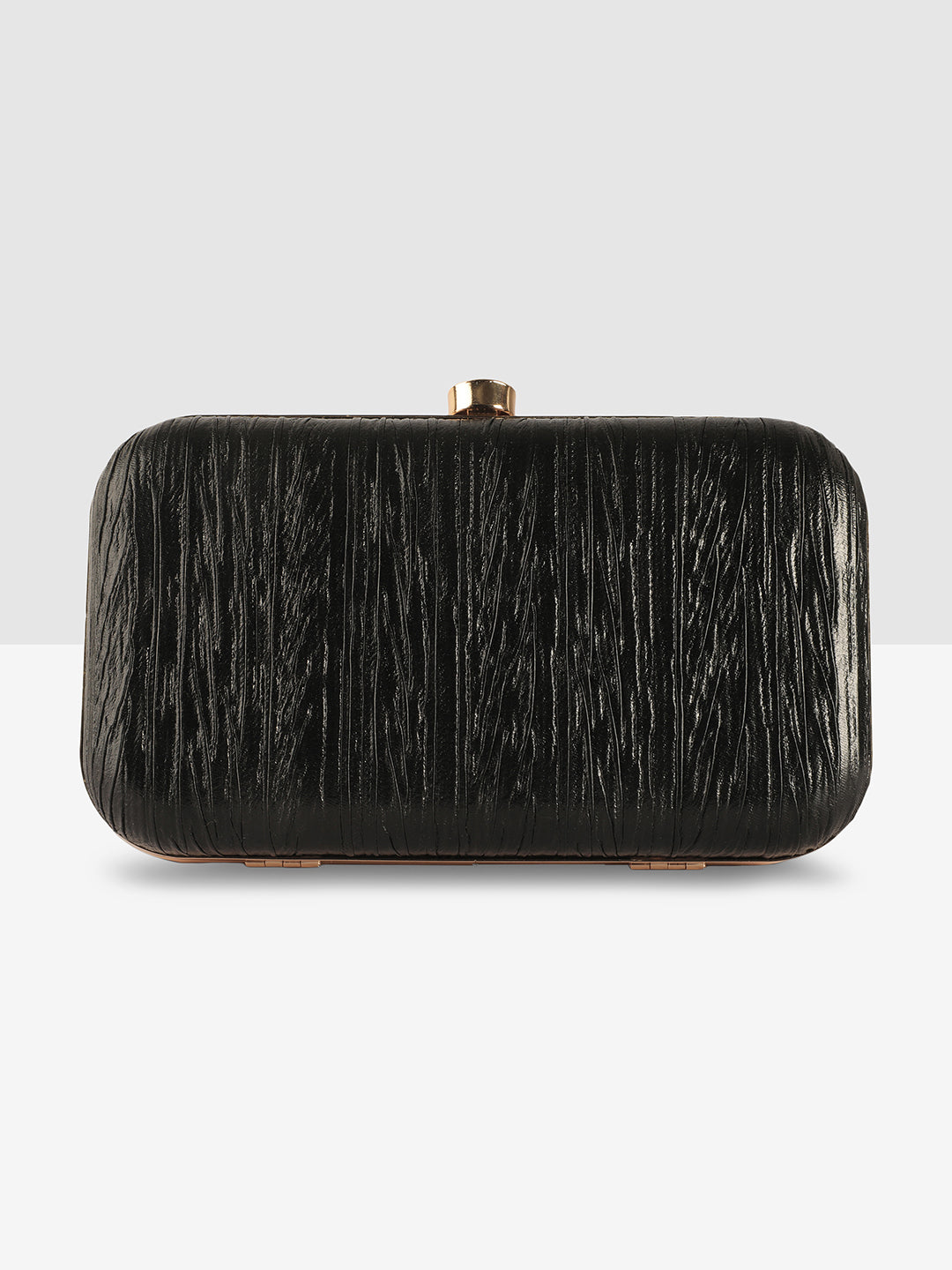 Black Purse with Circular Multi-Shell Embellishments and Embroidery