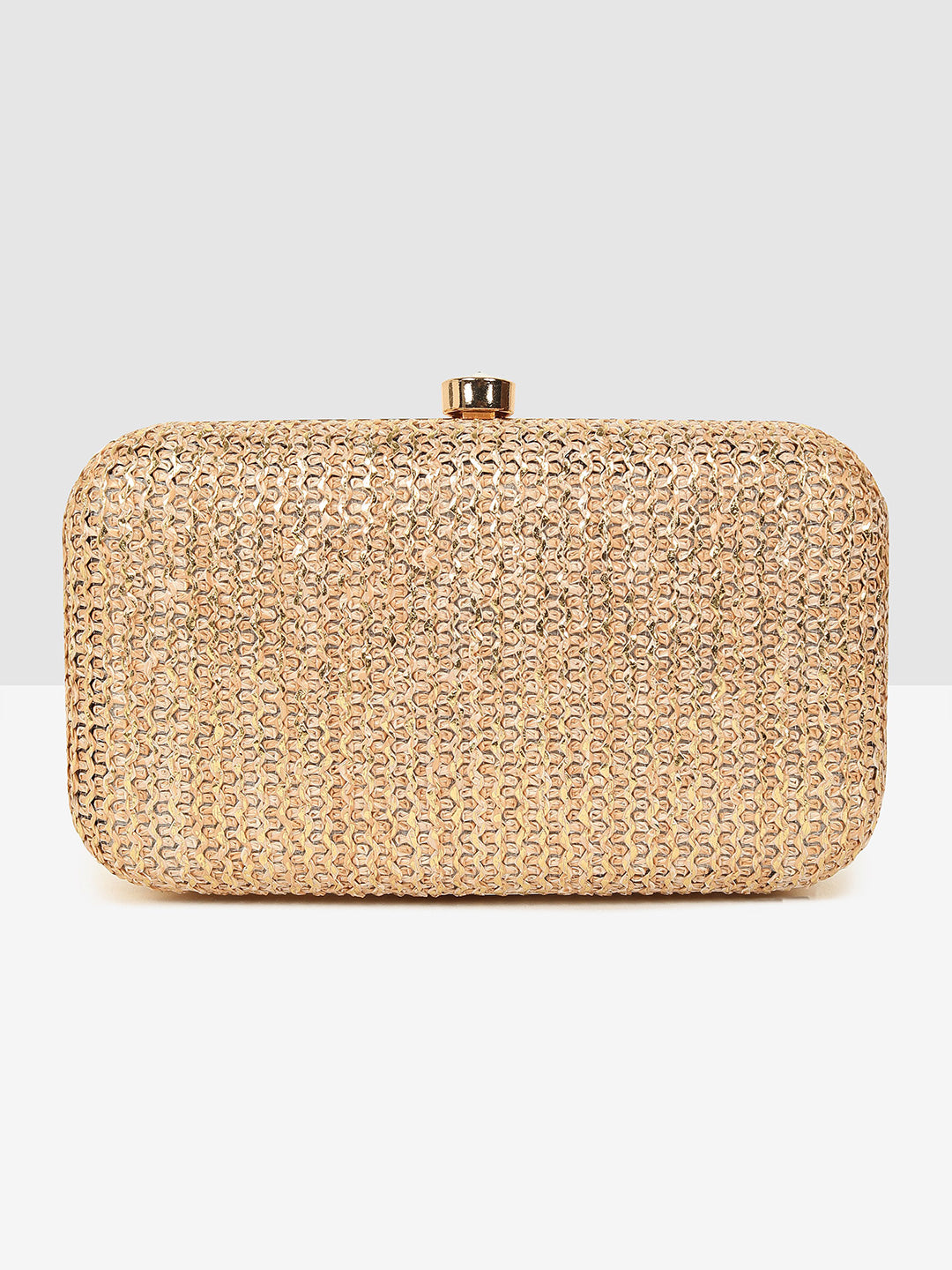 Ladies Gold Sparkle Frame Clutch