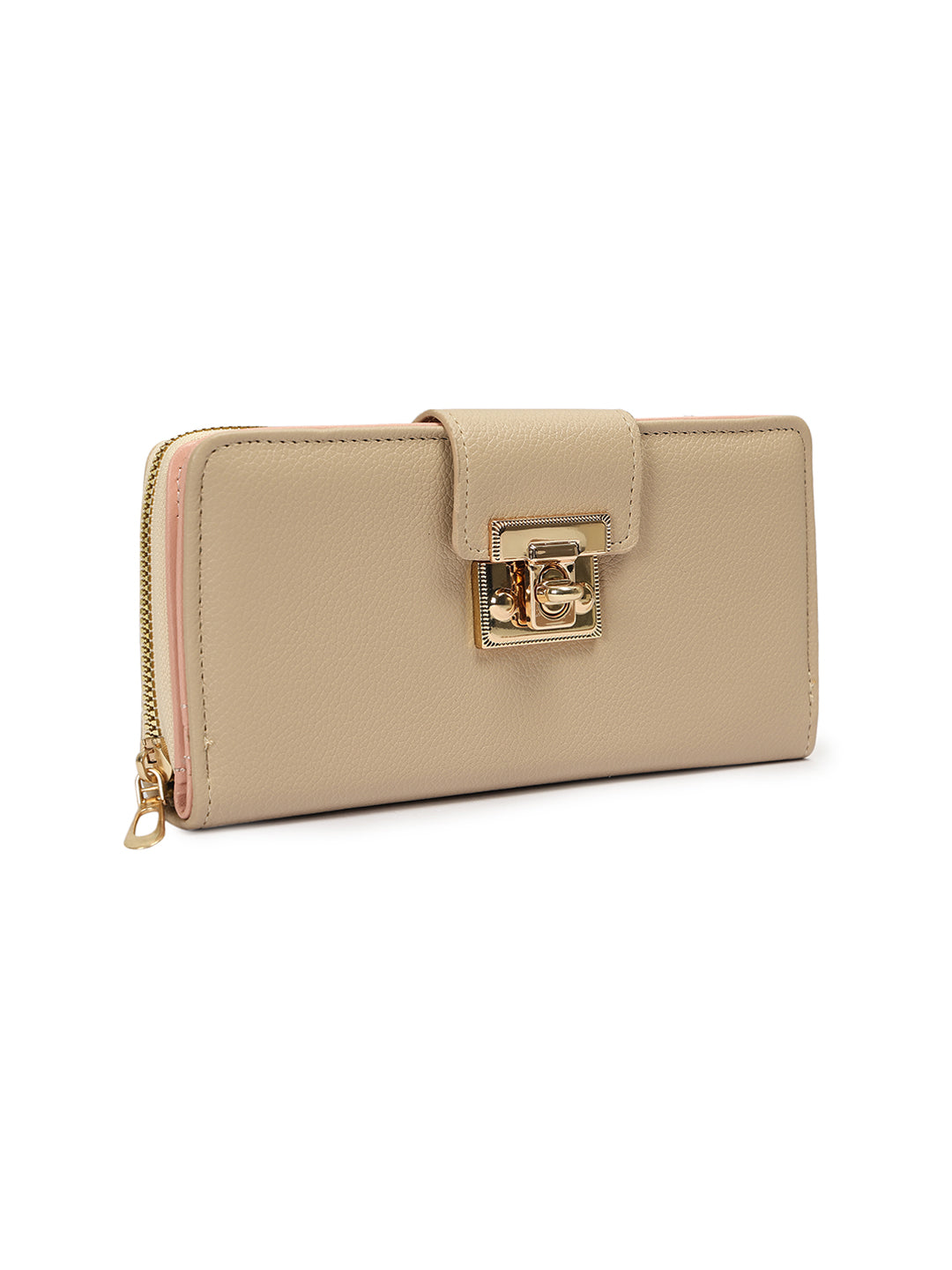 Crusset Wallet for Women – PU Ladies Purse with Button Closure | Large Two Fold Textured Women’s Wallet CW20759