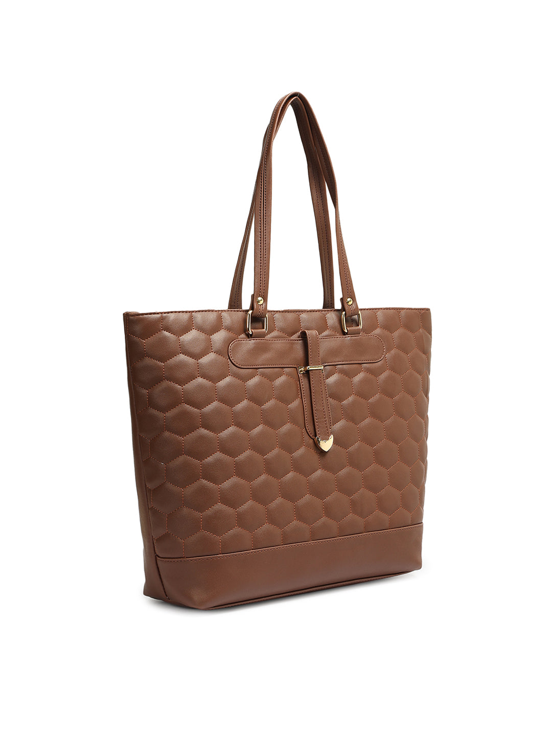 Crusset Womens Brown Embossed Tote Bag Stylish Handbag & Shoulder Bag CH20773
