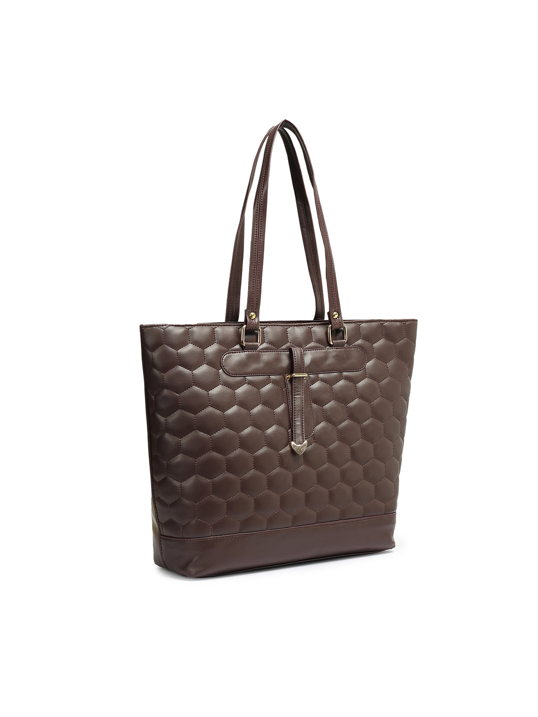 Crusset Womens Coffe Brown Embossed Tote Bag Stylish Handbag & Shoulder Bag CH20774