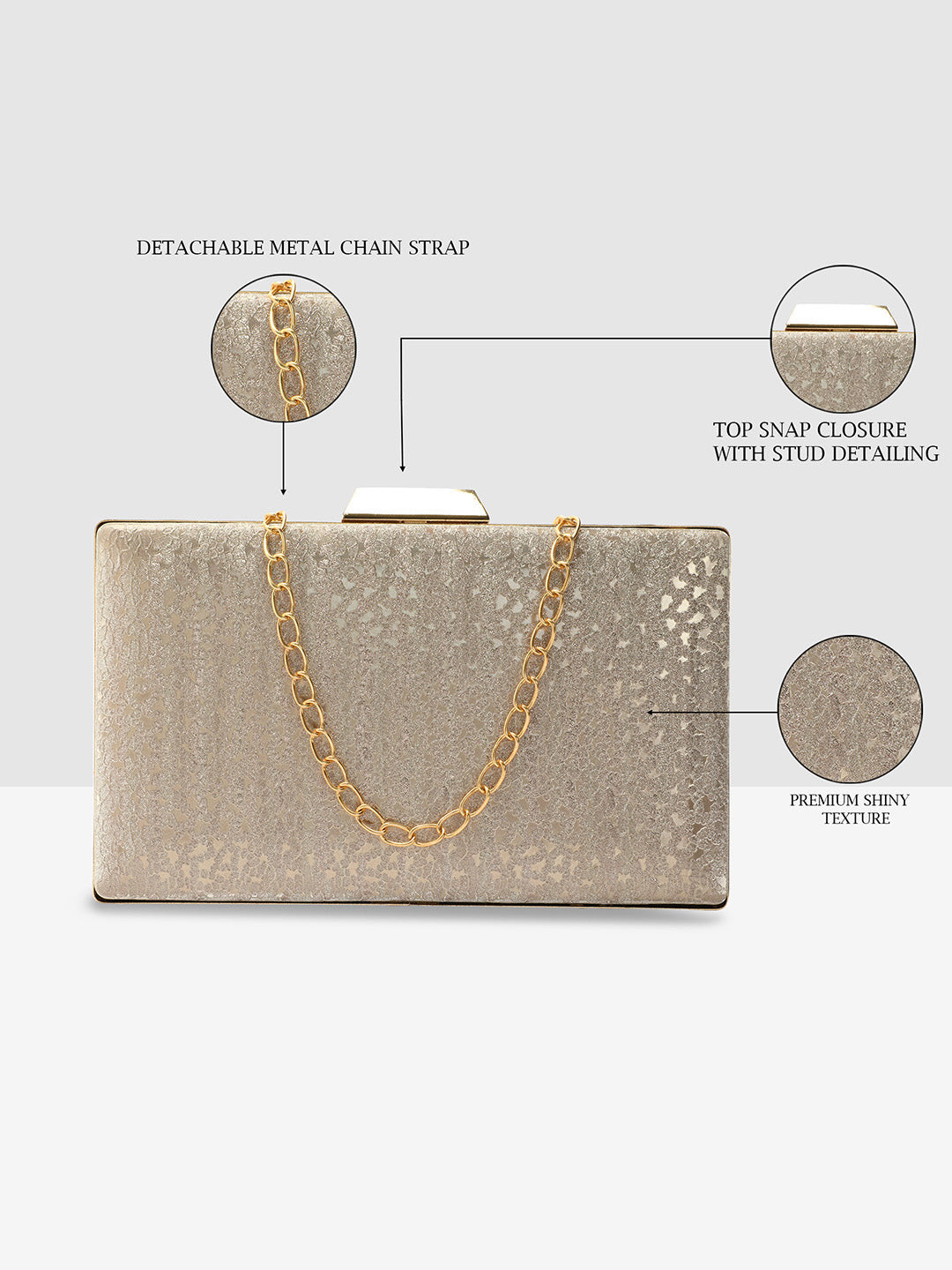 Golden Purse with Embellishments and Embroidery