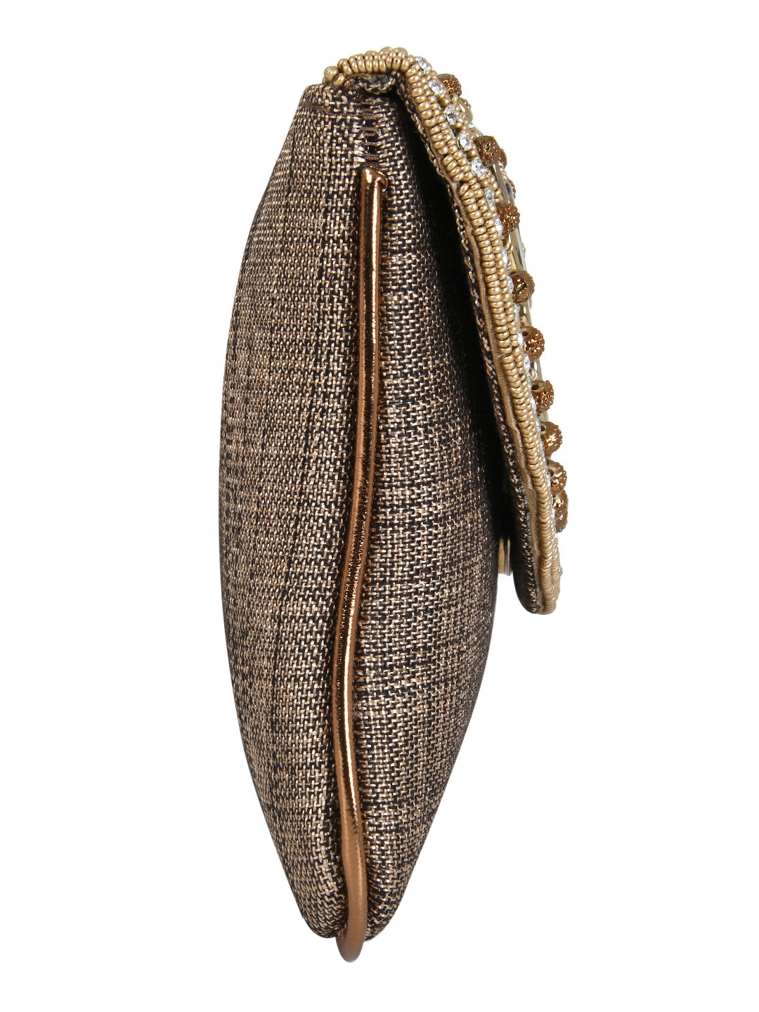 Brown Purse with Embellishments and Embroidery