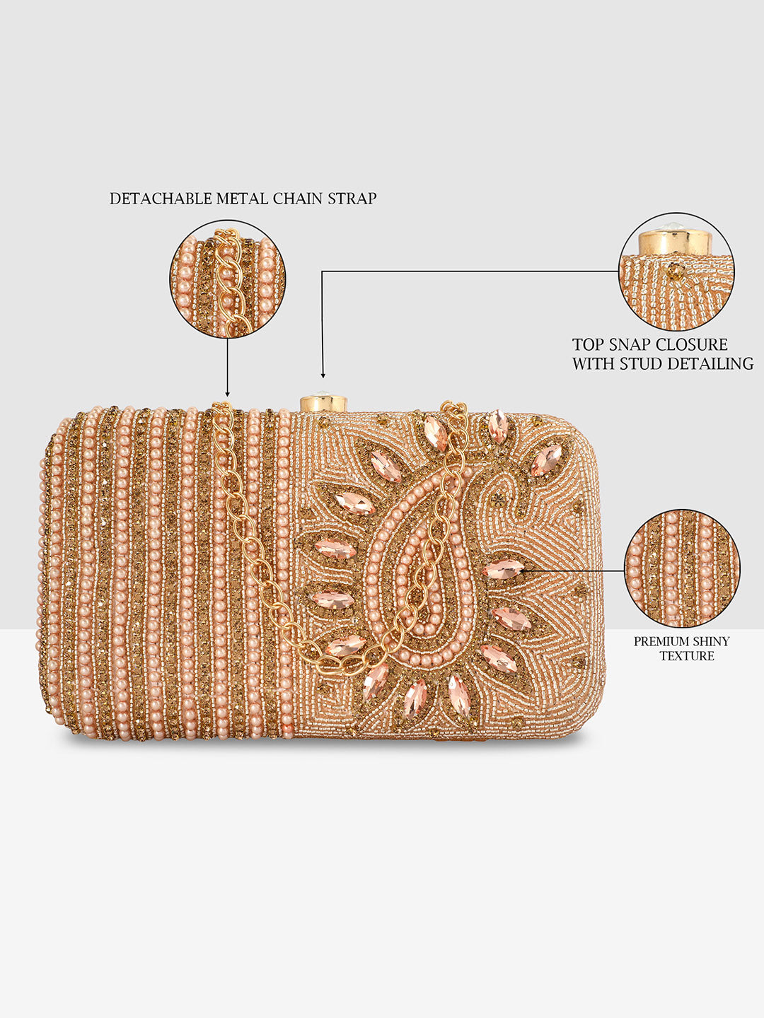 Pink Purse with Embellishments and Embroidery