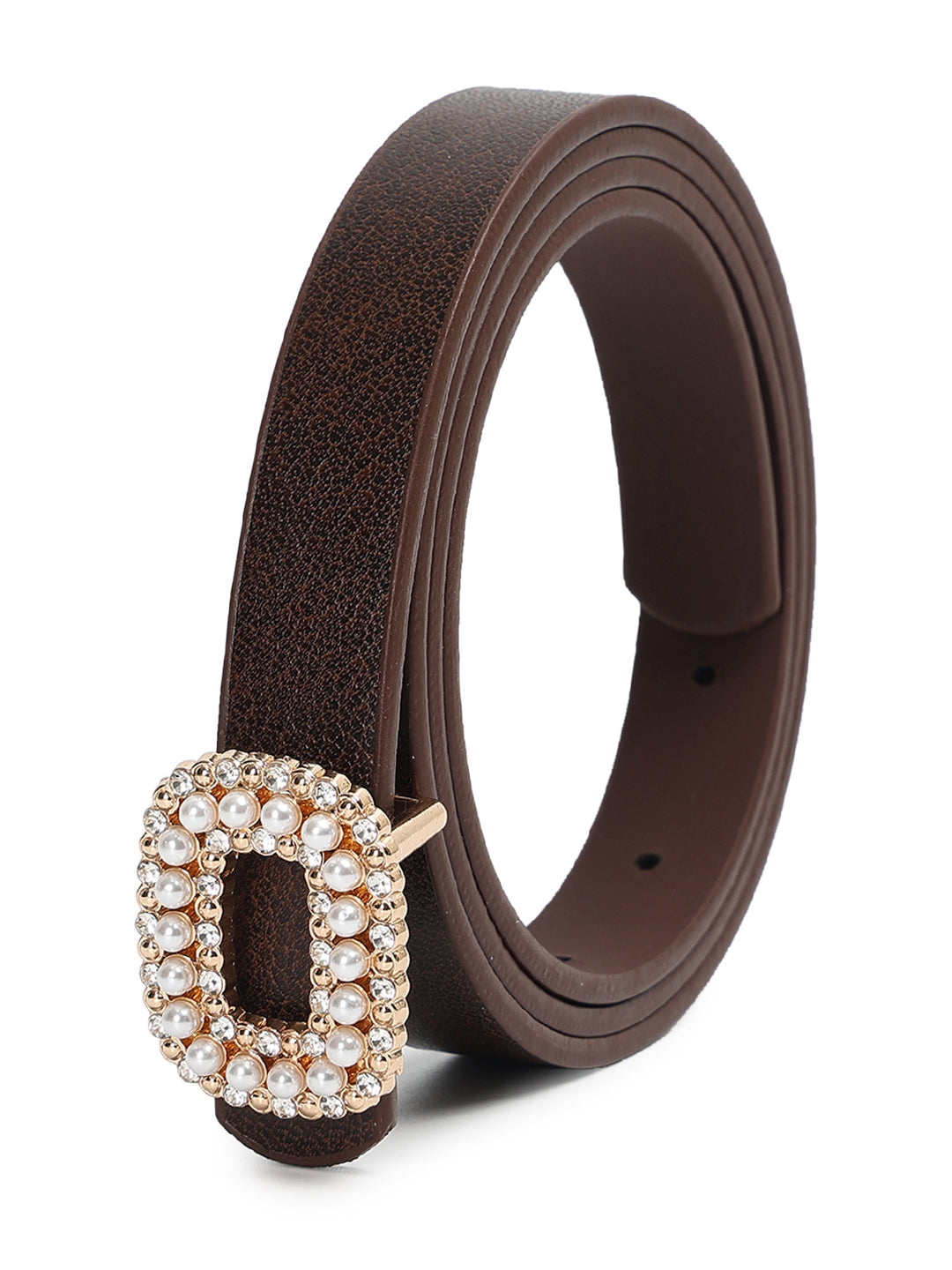 CRUSSET Women Textured PU Slim Belt QA5583
