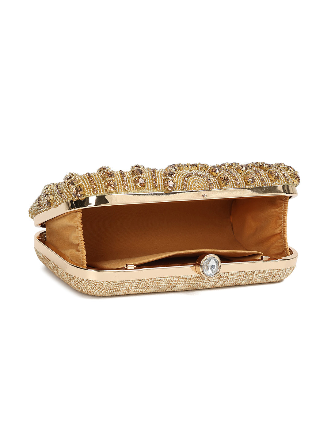 Crusset Embellished Box Clutch With Shoulder StrapCL20775