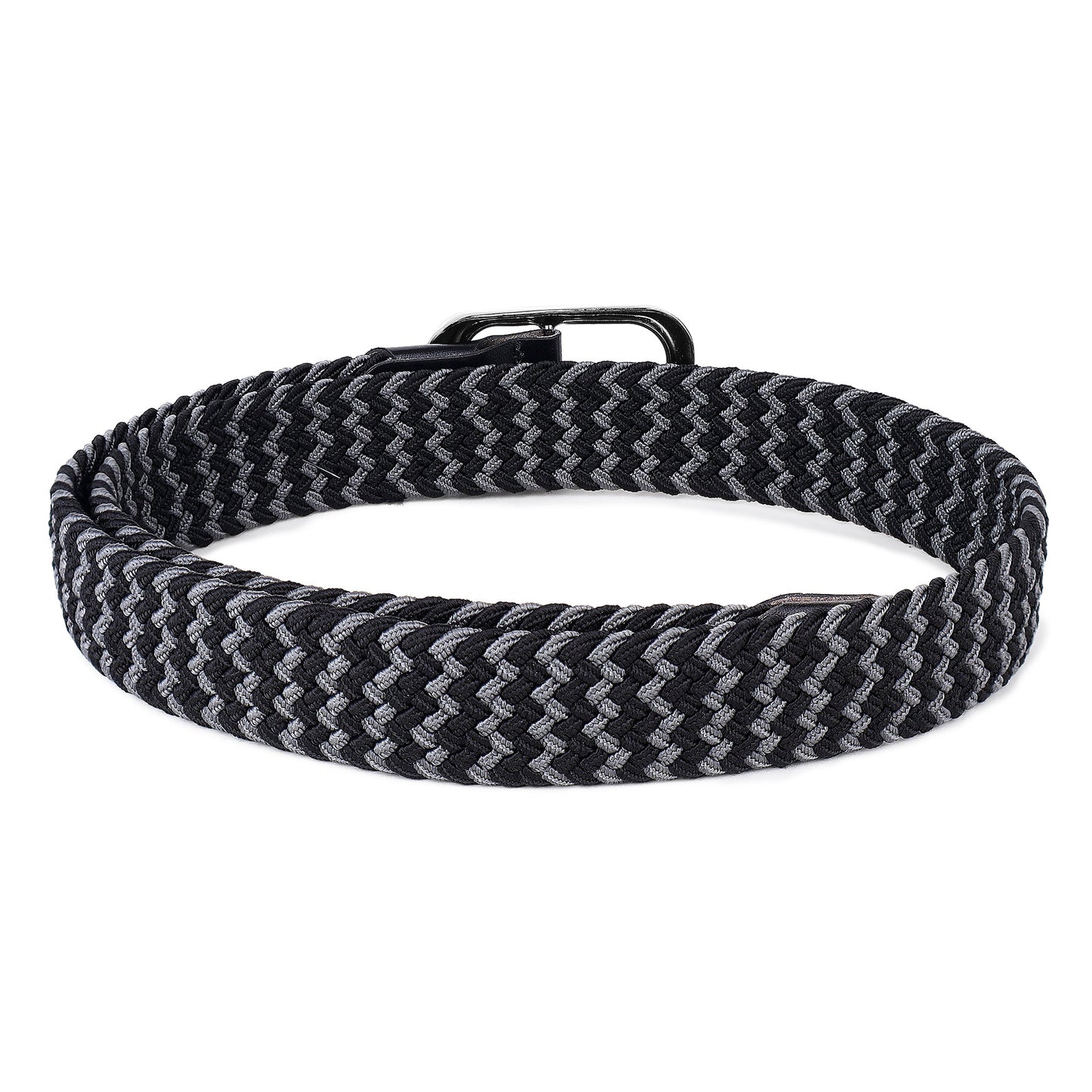 CRUSSET Unisex Black & Grey Braided BeltCI5620