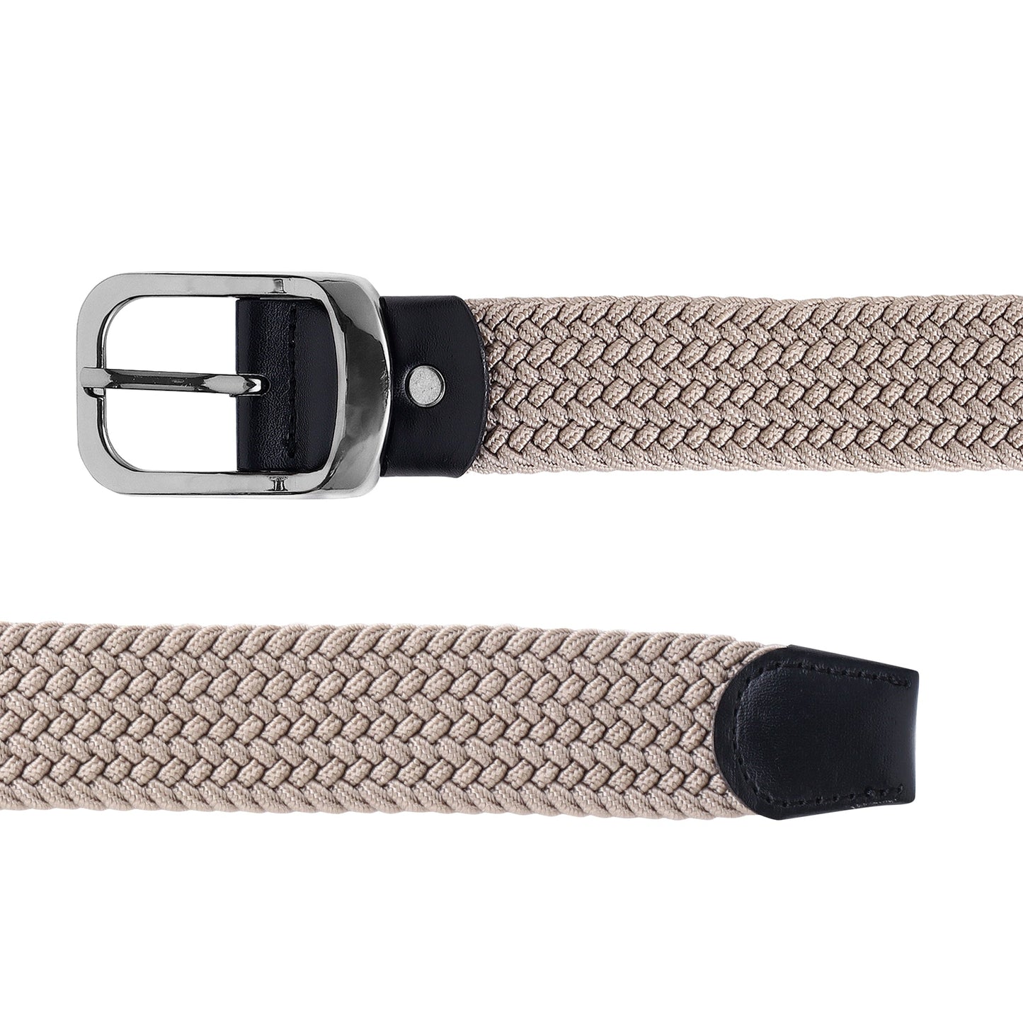 CRUSSET Unisex Cream Braided BeltCI5616