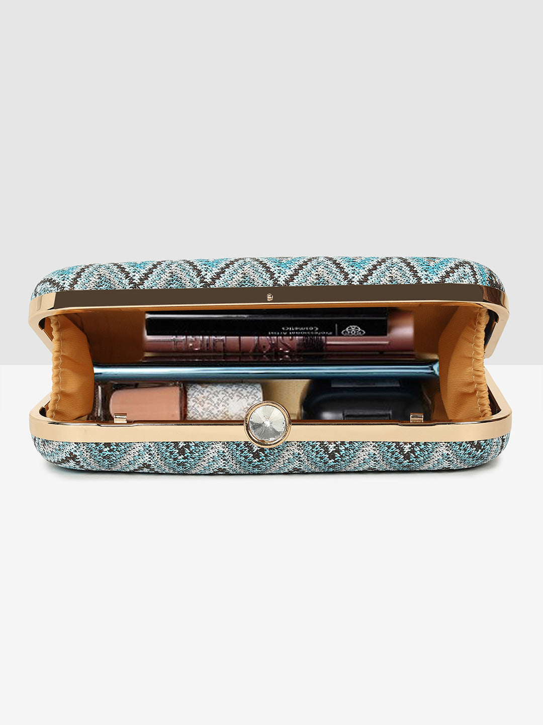 Vibrant Vibe Multicolor-Print Clutch