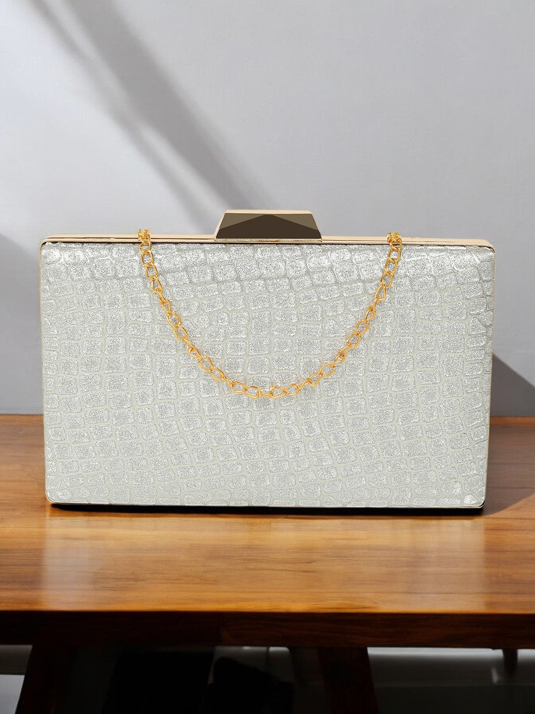 Ladies Silver Clutch