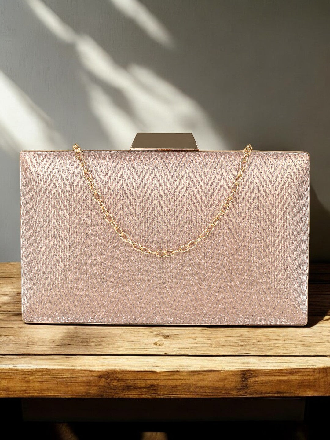 Ladies Silver Sparkle Frame Clutch