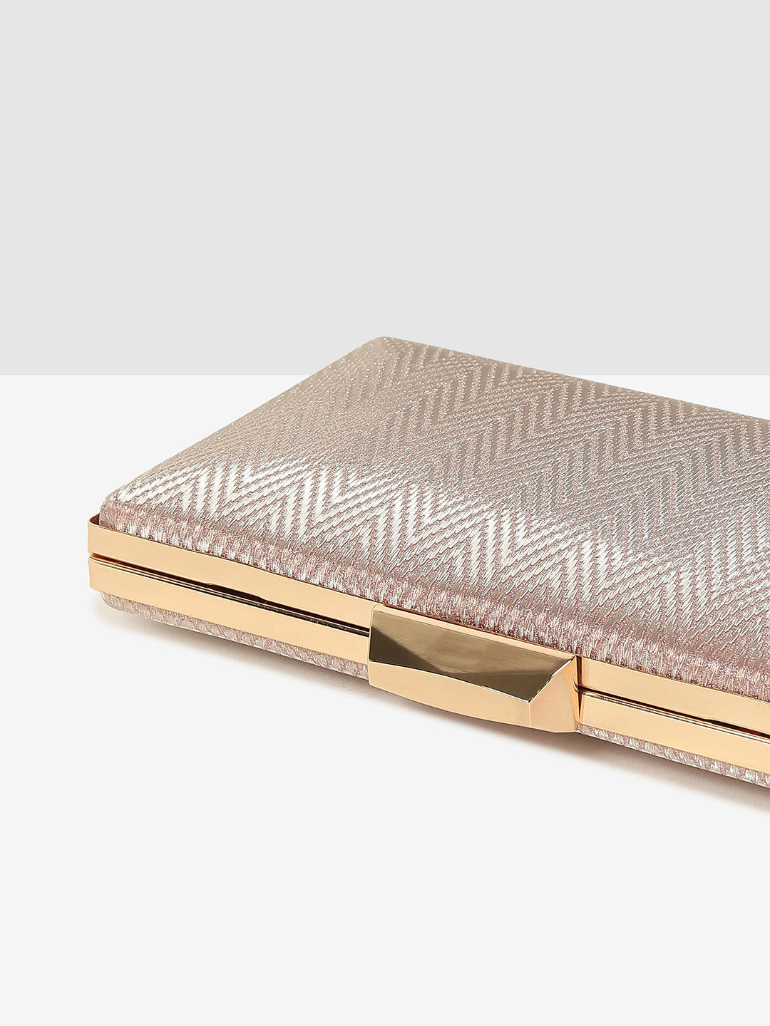 Ladies Silver Sparkle Frame Clutch