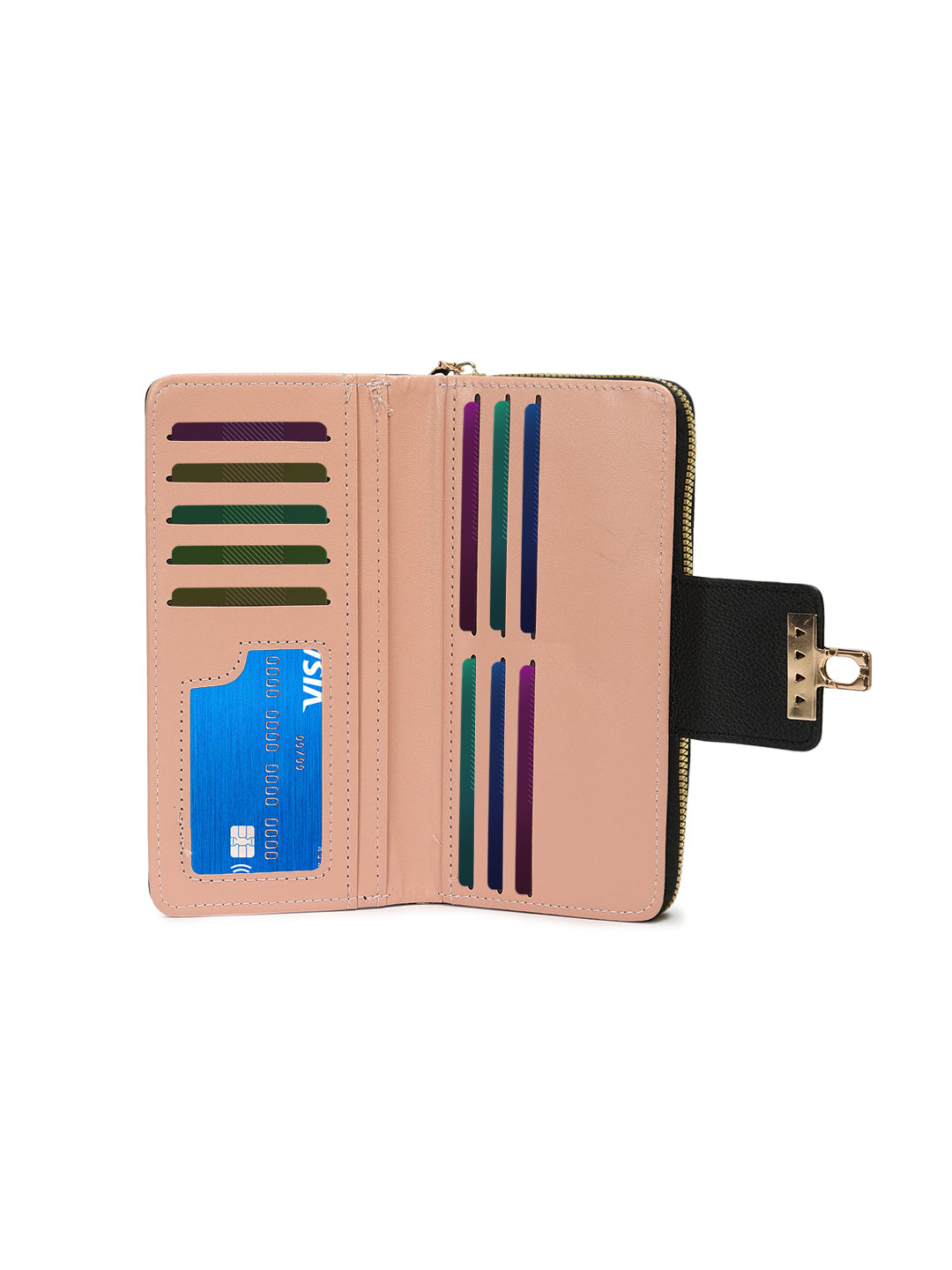 Crusset Wallet for Women – PU Ladies Purse with Button Closure | Large Two Fold Textured Women’s Wallet CW20761