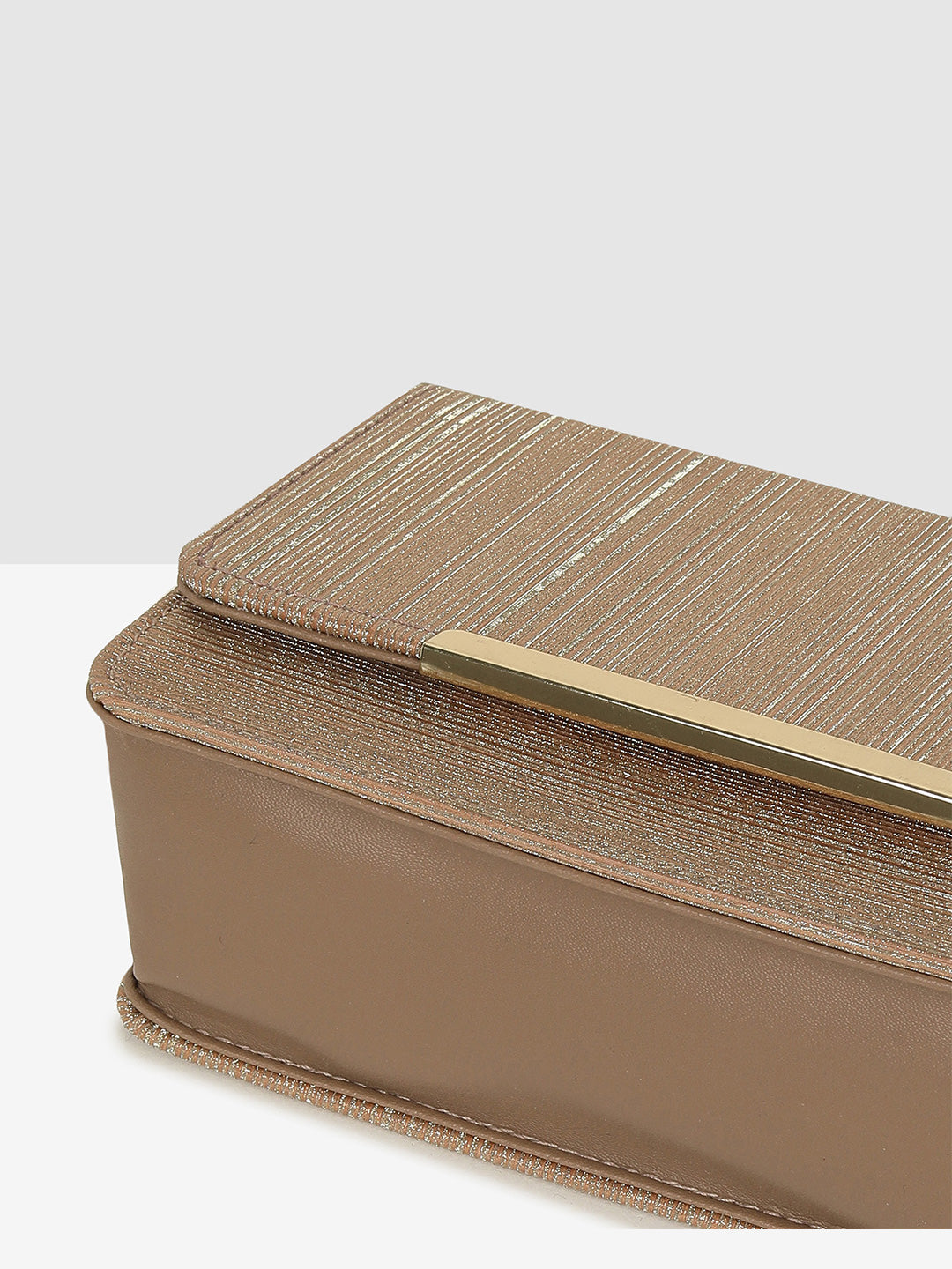 Golden Glitter Push-Lock Evening Clutch