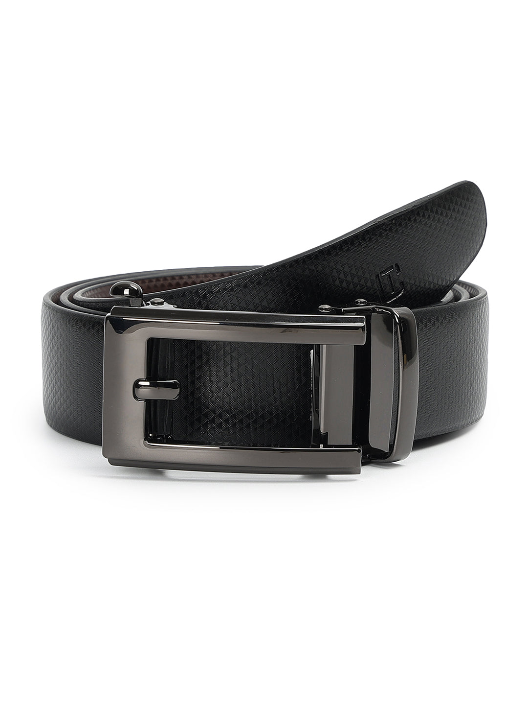 CRUSSET Men Textured Vegan Leather Formal BeltSP5608