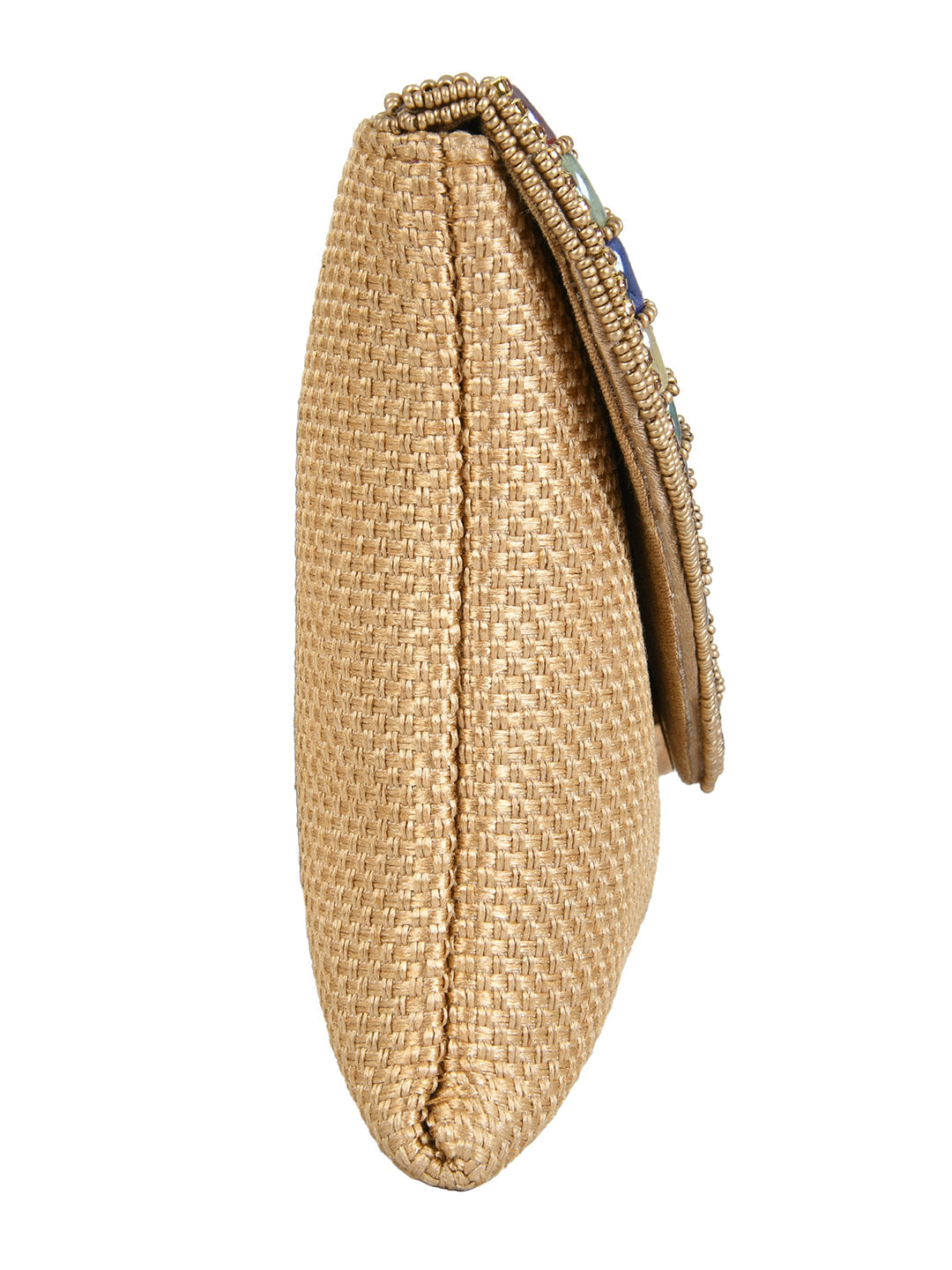 Golden Purse with Embellishments and Embroidery